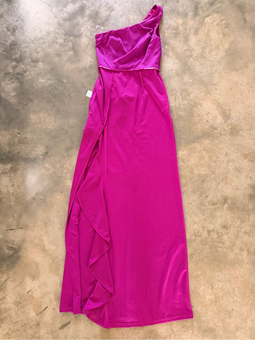 Faeriesty Magenta One Shoulder Ruffle Maxi Dress Size Small - Picture 10 of 16